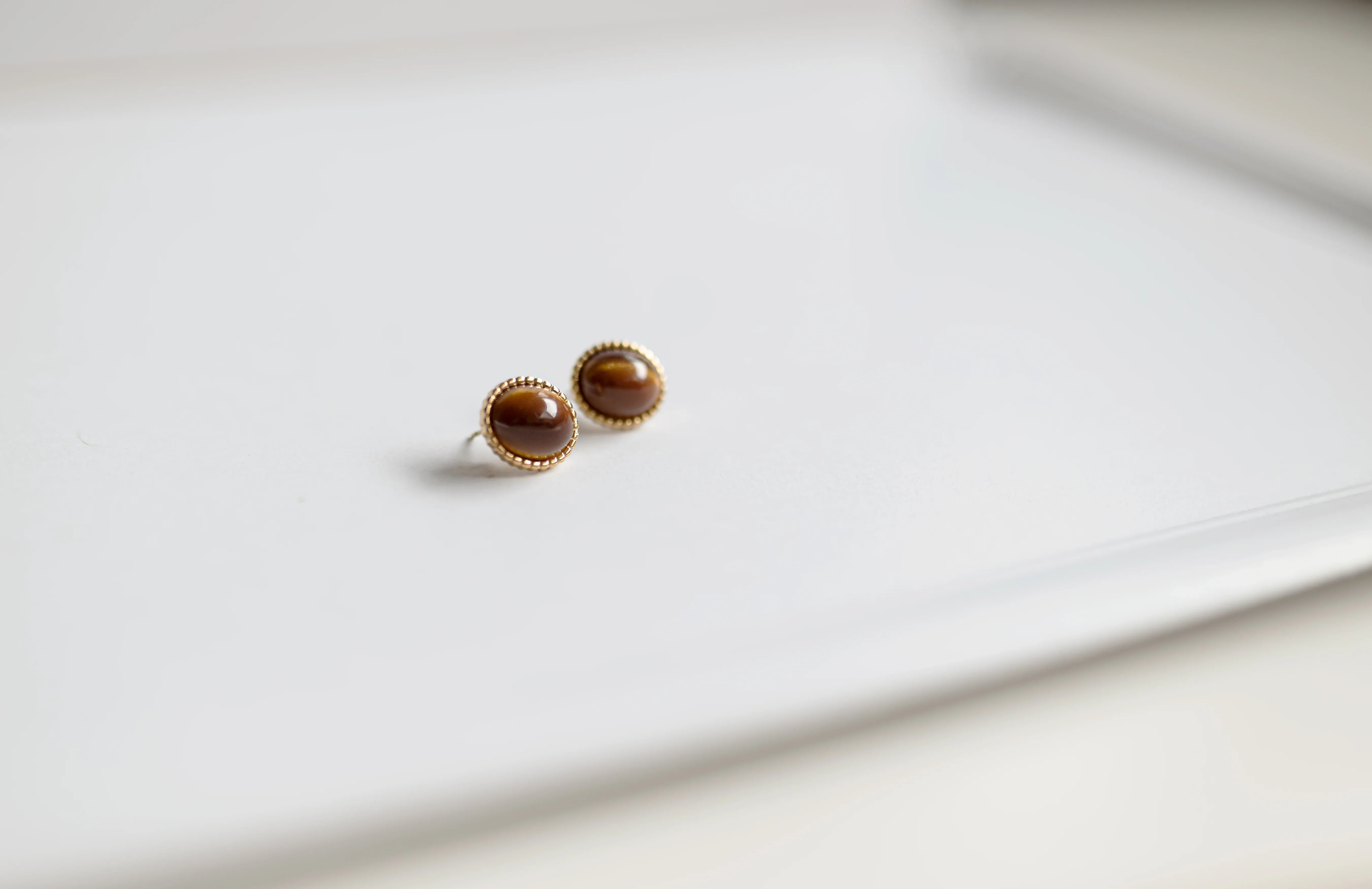 Pendientes de Ojo de Tigre en Acero Inoxidable 316L